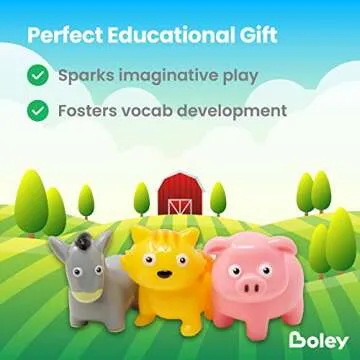 Boley Farm Animals Bath Toys Bucket for Kids 2+