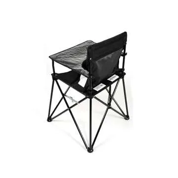 ciao! baby Portable High Chair for Travel, Fold Up High Chair with Tray, Black