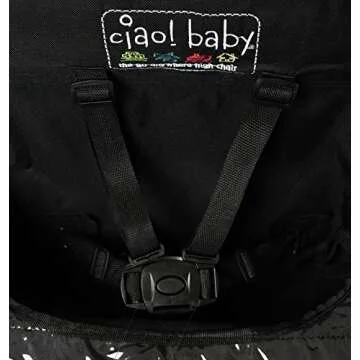 ciao! baby Portable High Chair for Travel, Fold Up High Chair with Tray, Black