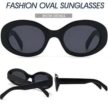 Stylish PORADAY Oval Sunglasses for Women UV400 Protection