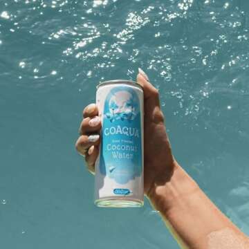CoAqua Organic Coconut Water, 12 Pack, Natural Electrolytes for Hydration, Naturally Sweet Electroly...