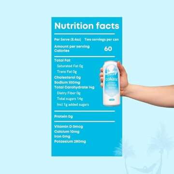 CoAqua Organic Coconut Water, 12 Pack, Natural Electrolytes for Hydration, Naturally Sweet Electrolyte Drink Potassium, Pure Coconut Water Not from Concentrate, Fat Free, Low Sugar, 16.9 Fl Oz Cans
