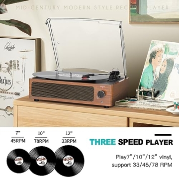 WOCKODER Vintage Record Player for Vinyl Lovers