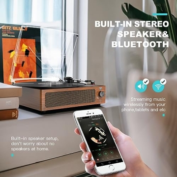 WOCKODER Vintage Record Player for Vinyl Lovers