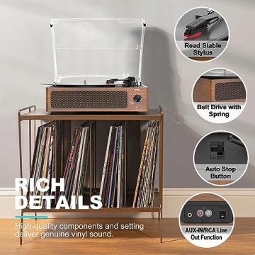 WOCKODER Vintage Record Player for Vinyl Lovers