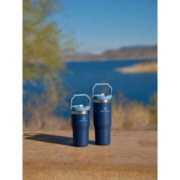 Stanley IceFlow Stainless Steel Tumbler - Vacuum Insulated Water Bottle for Home, Office or Car Reusable Cup with Straw Leak Resistant Flip Cold for 12 Hours or Iced for 2 Days, Navy, 30oz