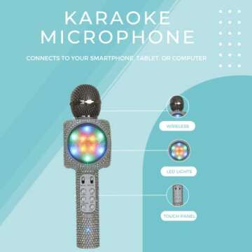 Wireless Express Sing-Along Bling Karaoke Microphone