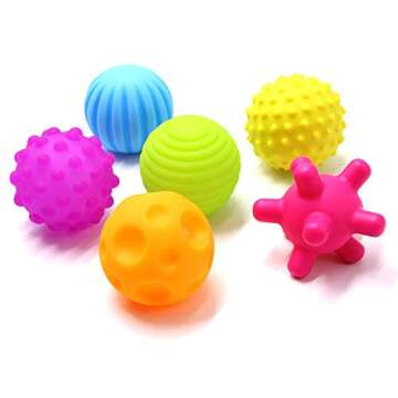 DOPHYRANIX Super Durable 6 Pack Sensory Balls for Kids - Develop Tactile Senses!