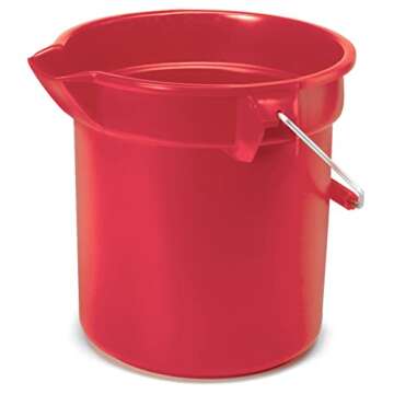 Rubbermaid Commercial Products BRUTE 3.5 Gallon, Round Bucket, Red, Heavy-Duty Construction, for Pro...