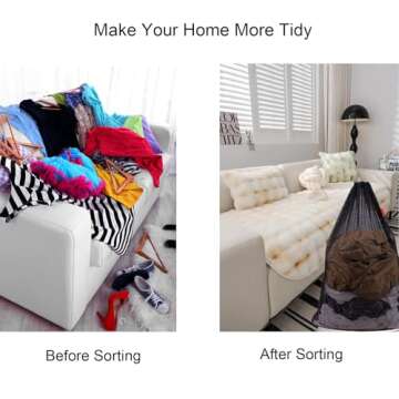 DuomiW Mesh Laundry Bag Heavy Duty Drawstring Bag, Factories, College, Dorm, Travel and Apartment Dwellers, 24 x 36 Inches, 2 Pack, Black