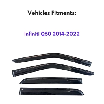 KPY Window Visor for Infiniti Q50 2014-2022, Premium Rain Guard Mugen Style