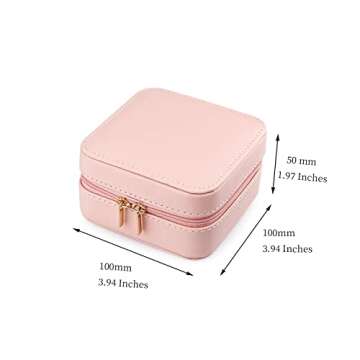 JIDUO Duomiila Small Travel Jewelry Box, Travel Mini Organizer Portable Display Storage Case for Rings Earrings Necklace, Best Gifts Choice for Girls Women