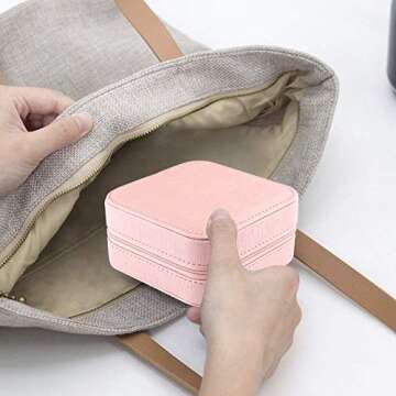 JIDUO Duomiila Small Travel Jewelry Box, Travel Mini Organizer Portable Display Storage Case for Rings Earrings Necklace, Best Gifts Choice for Girls Women