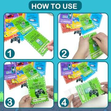 Leetous Valentines Day Gifts Cards for Kids Classroom, 30 Pack Video Games Keychains with Class Exchange Cards for Kids, Valentine Goodies Bag Stuffers School Party Favors Prizes Treats for Boys Girls