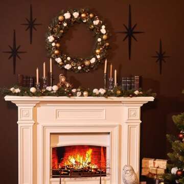 Blulu 4 Pcs Cast Iron Wall Decor 8 Pointed Atomic Star Wall Hangings Mid Century Modern Elegance Wal...