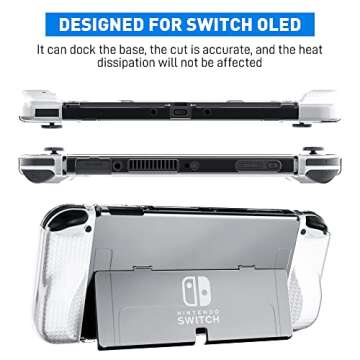 Improved - FANPL Clear Case Kit for Nintendo Switch OLED, PC Cover for Switch OLED Console and TPU C...