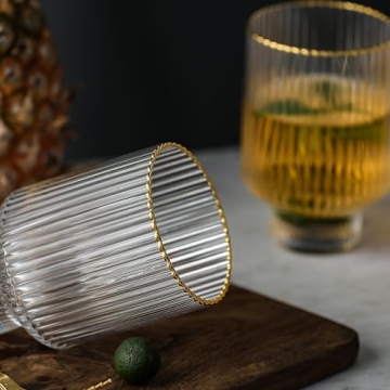 Elegant Bedside Water Carafe with Gold Rim and Tumblers