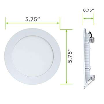 LeisureLED 5 Pack RV Boat Recessed Ceiling Light 720 Lumen Super Slim LED Panel Light DC 12V 5.75" 9...