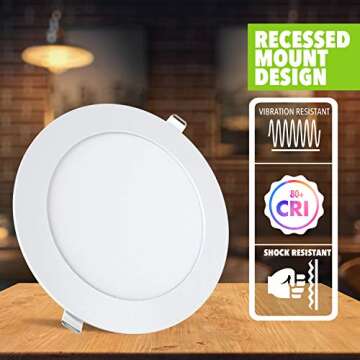 LeisureLED 5 Pack 720 Lumen Slim LED Panel Lights