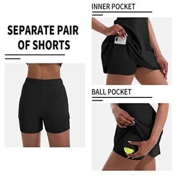 Stylish Tennis Dress with Built-in Shorts and Pockets