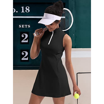 Stylish Tennis Dress with Built-in Shorts and Pockets