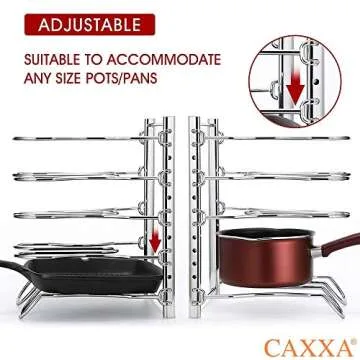 CAXXA Heavy Duty Adjustable Pan Rack for Kitchen