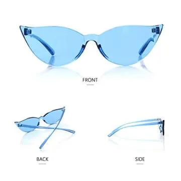 OLINOWL Cat Eye Sunglasses Oversized Colored Eyewear