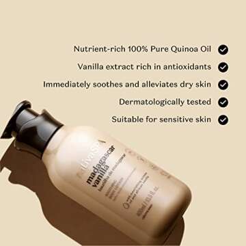 Nativa SPA by O Boticário, Madagascar Vanilla Moisturizing Body Lotion, Fragranced Skin Moisturizer with Purified Quinoa Drops, 13.5 Ounce