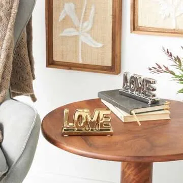 Chic Novogratz Love Wall Sculpture Set of 2 Porcelain