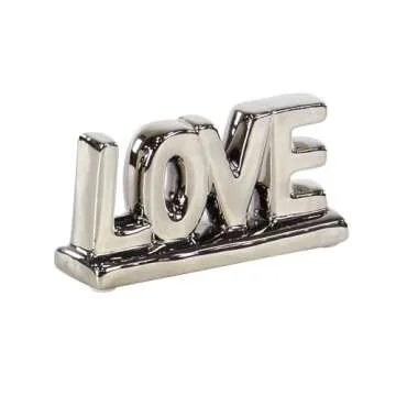 Chic Novogratz Love Wall Sculpture Set of 2 Porcelain