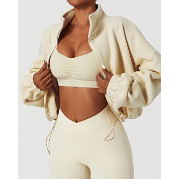 Warm QINSEN Women's Polar Fleece Bomber Jacket for Winter Comfort