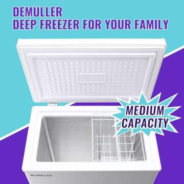 DEMULLER 4.0 Cubic Feet Compact Chest Freezer - Efficient & Spacious