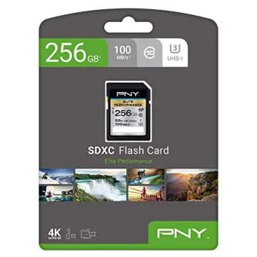 PNY 256GB Elite Performance Class 10 U3 SDXC Flash Memory Card - 95MB/s Read, Class 10, U3, 4K UHD, Full HD, UHS-I, Full Size SD