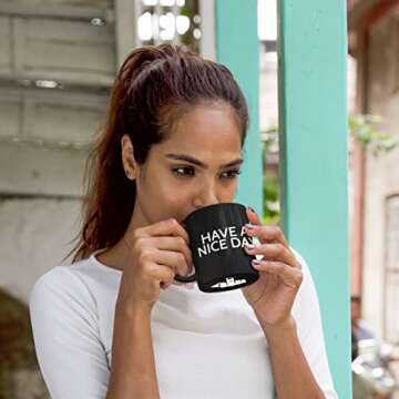 Funny Coffee Mug for Men and Women - Have A Nice Day Mug Middle Finger Bottom Cup | Funny White Elephant Gag Gifts for Adults Inappropriate - Novelty Coffee Mugs Cups, Work Mugs, Office Gift (11 oz)