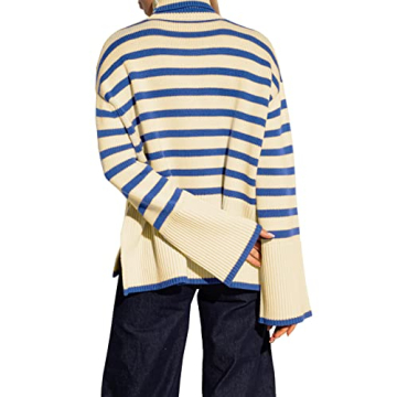 Shop Women's Oversized Striped Turtleneck Sweater