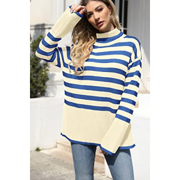 Shop Women's Oversized Striped Turtleneck Sweater