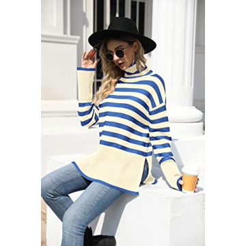 Shop Women's Oversized Striped Turtleneck Sweater
