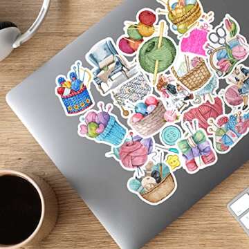 Waterproof Knitting Stickers - 20 Pack for Creative Projects