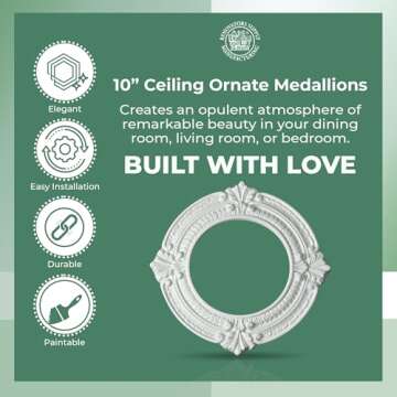 Renovators Supply Manufacturing Recessed Lighting Trim 10 in. Wide White Polyurethane Ornate Recessed Ceiling Light Trims Pack of 3