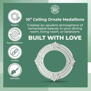 Renovators Supply Manufacturing Recessed Lighting Trim 10 in. Wide White Polyurethane Ornate Recessed Ceiling Light Trims Pack of 3