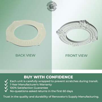 Renovators Supply Manufacturing Recessed Lighting Trim 10 in. Wide White Polyurethane Ornate Recessed Ceiling Light Trims Pack of 3