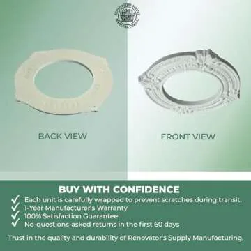 Renovators Supply Manufacturing Recessed Lighting Trim 10 in. Wide White Polyurethane Ornate Recessed Ceiling Light Trims Pack of 3