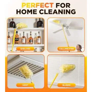 Heavy Duty Duster Refill Kit for Swiffer Duster with 3 ft Extension Pole & 20 Count Refills, 4X Microfibers Multisurface Dusters for Cleaning Home, Celling Fan, Blinds, Vent & Shelves