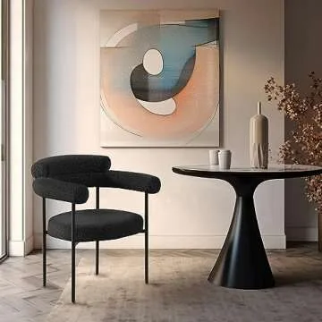 Meridian Furniture 879Black-C Blake Collection Modern | Contemporary Boucle Fabric Upholstered Dinin...