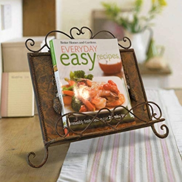 Antique Metal Cookbook Display Stand for Kitchen Charm