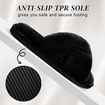 Parlovable Women's Cozy Cross Band Slippers for Comfort