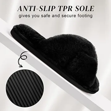 Parlovable Women's Cozy Cross Band Slippers for Comfort