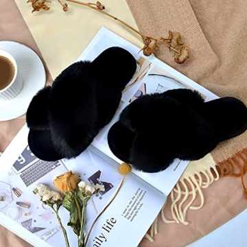 Parlovable Women's Cozy Cross Band Slippers for Comfort