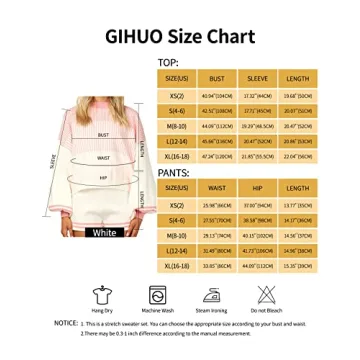 Gihuo Women's Striped 2 Piece Knit Pullover Shorts Set