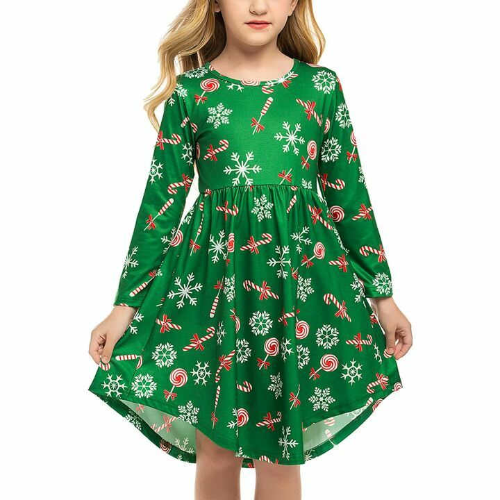 Arshiner Floral Long Sleeve Dress for Girls